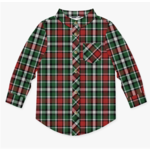 Millie Loves Lily Christmas Tartan Long-Sleeve Button-Up