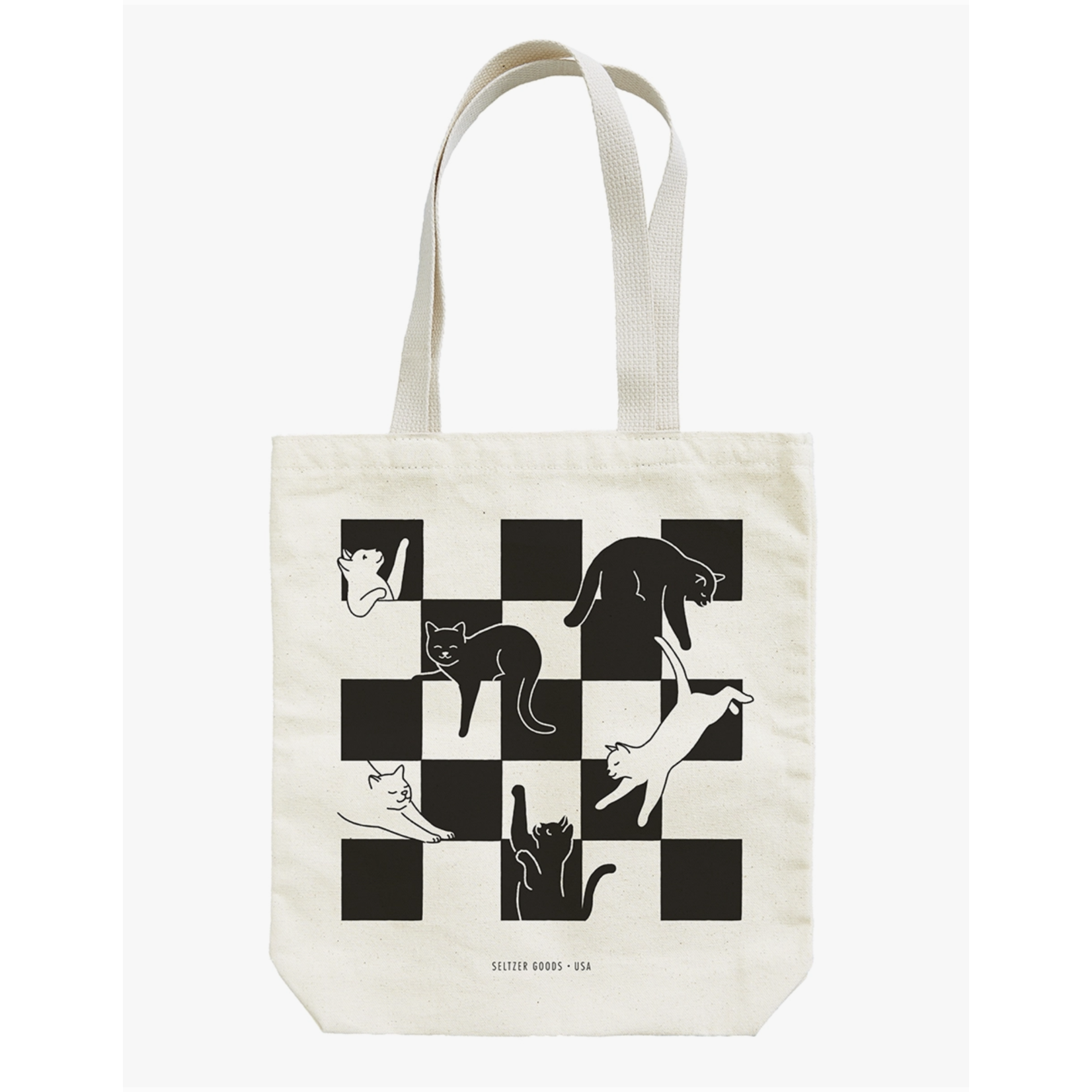 Checker Cats Tote The Brass Owl