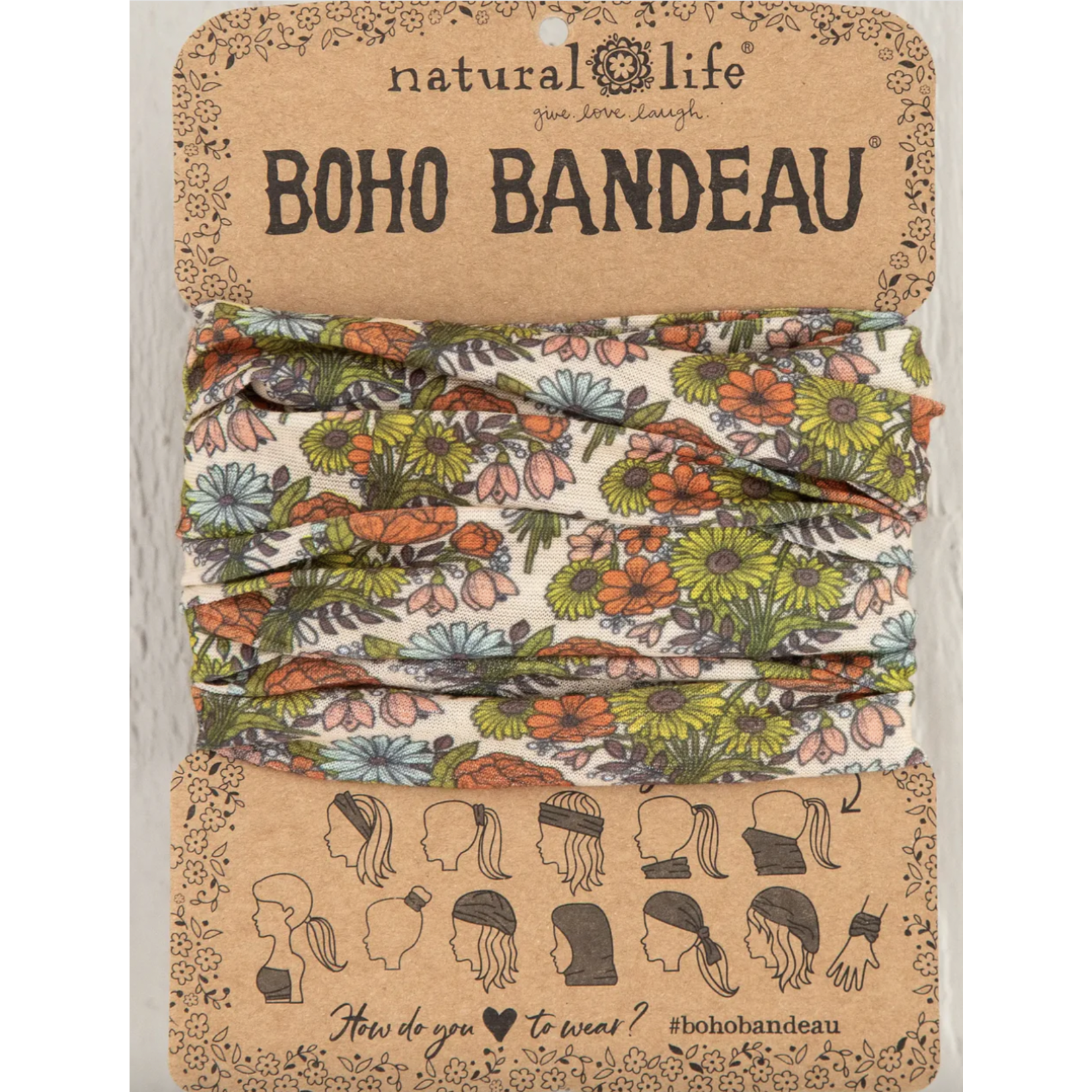 Natural Life Boho Bandeau- Retro Daisies Cream