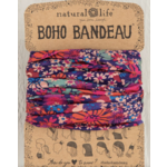 Natural Life Boho Bandeau- Dark Red Pink Floral