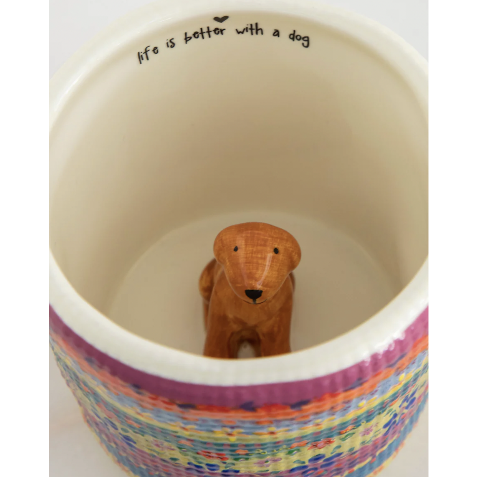 Natural Life Peek-A-Boo Mug -  Border Print Dog