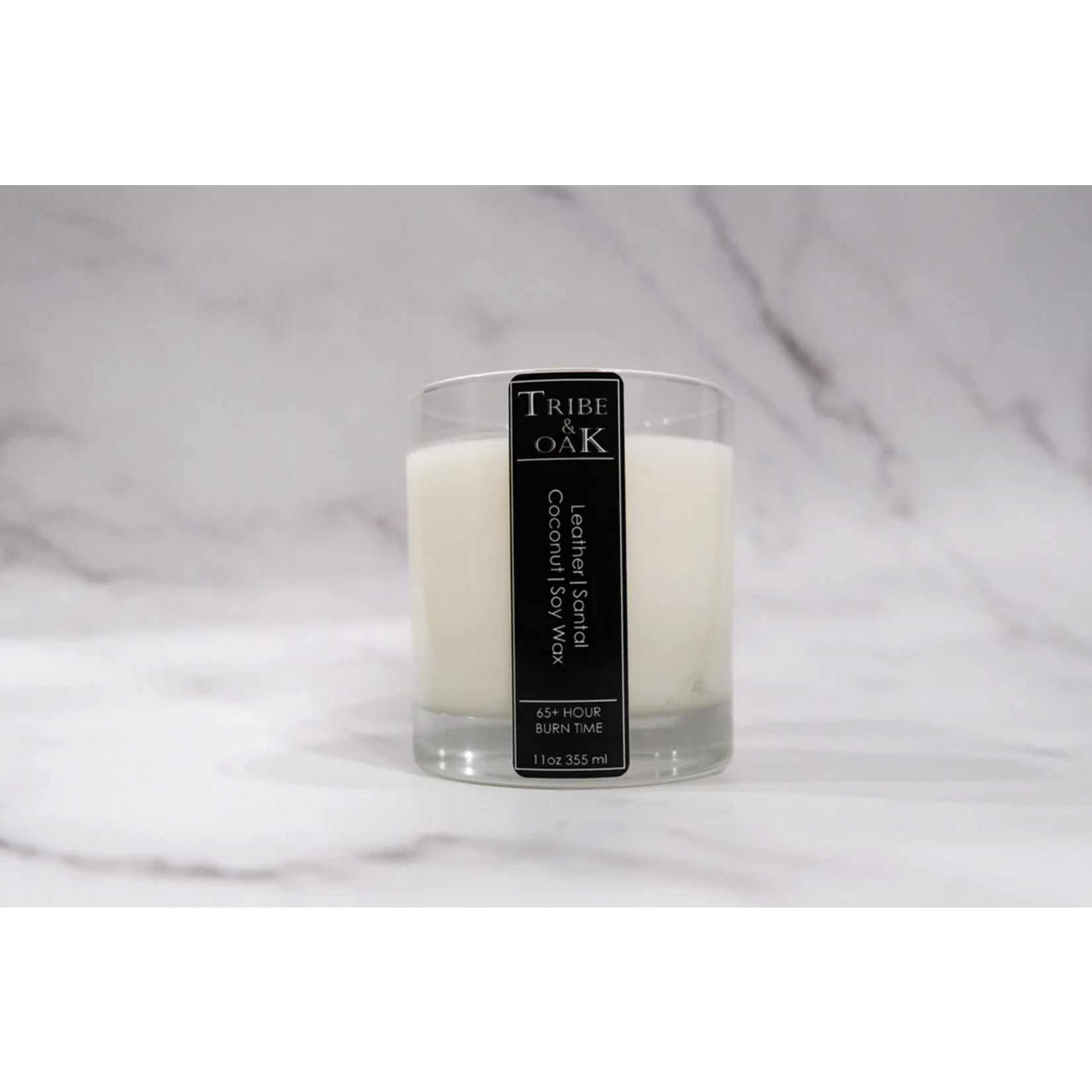 Tribe and Oak Leather and Santal Candle