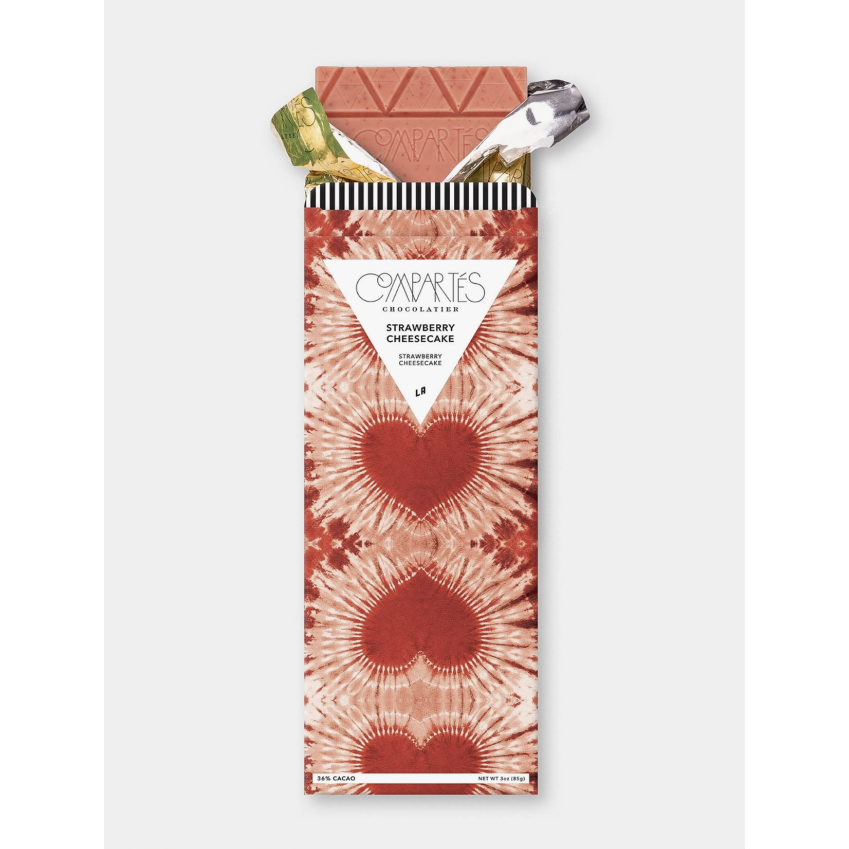 Compartes Chocolate Strawberry Cheesecake Gourmet Chocolate Bar