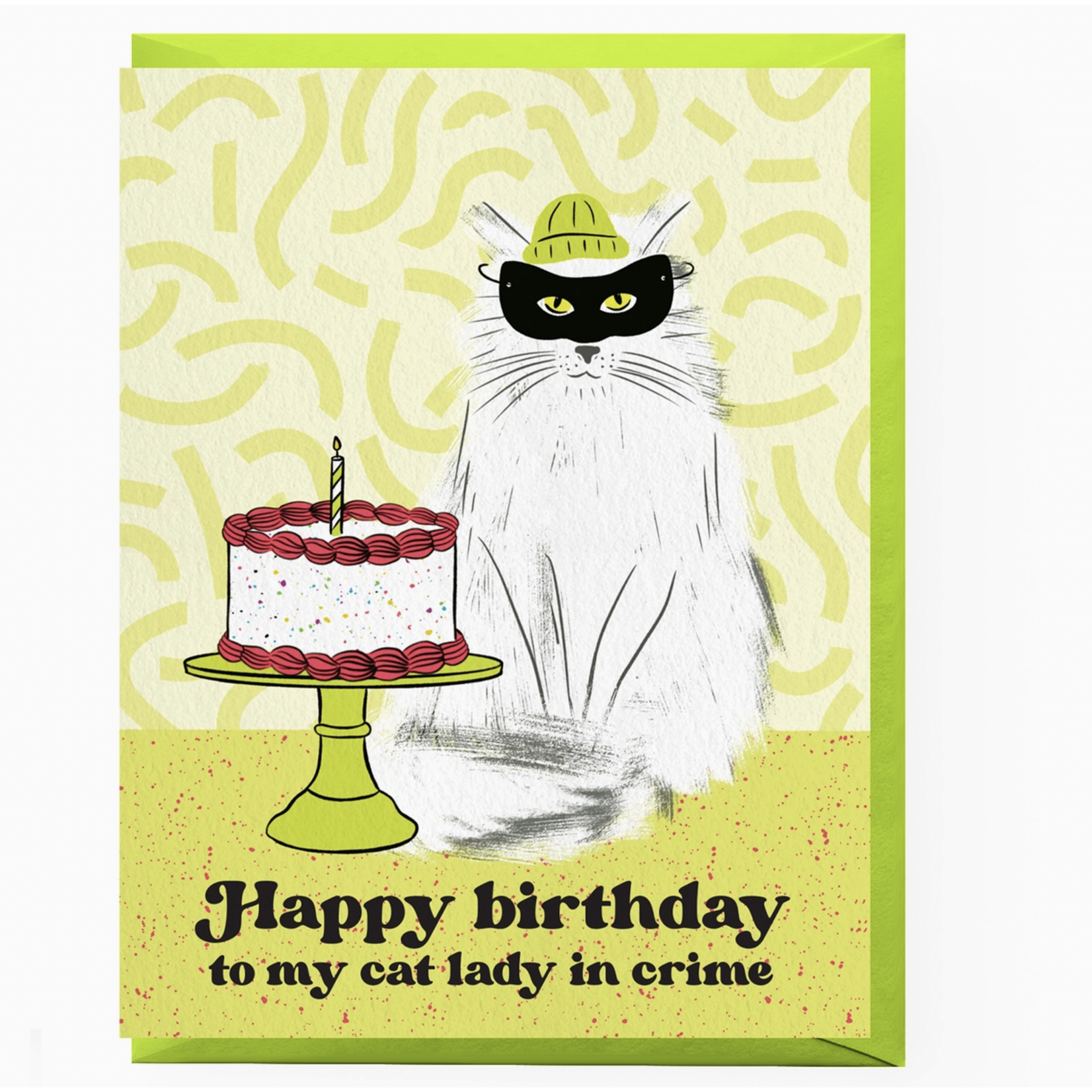 Boss Dotty Cat Lady In Crime Birthday Card