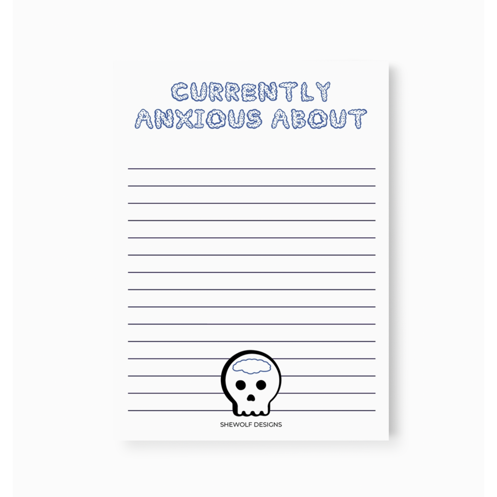 SheWolf Anxious Skull Notepad