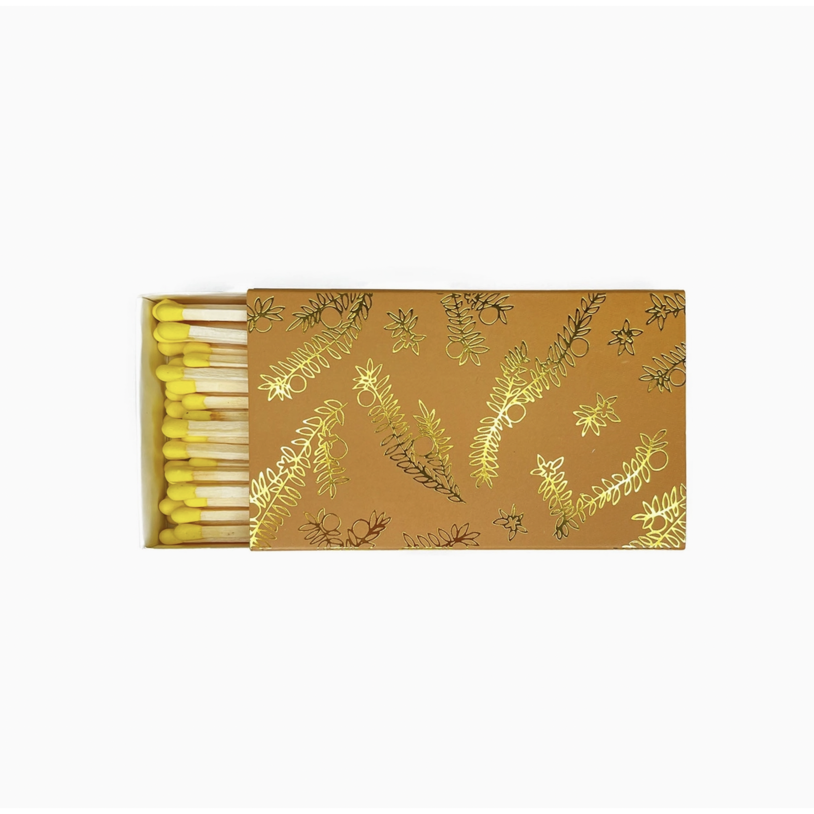 Golden Gems Large Match Box - Goldenrod and Gold Foil Orange Blossom