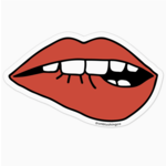 Unblushing Lip Bite Vinyl Sticker