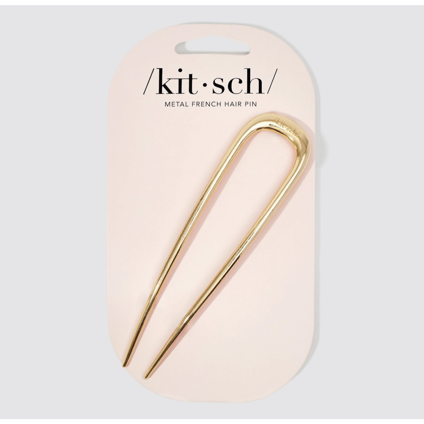 Kitsch Metal French Hair Pin 1pc- Gold