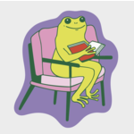 The Good Twin Reading Froggy Sticker