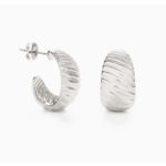 Amano Studio Vintage Beaded Shell Hoop Earrings Silver