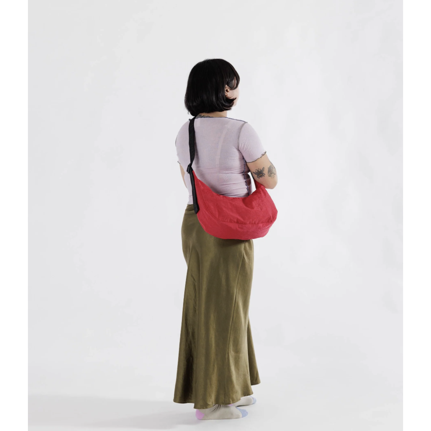 Medium Nylon Crescent Bag Candy Apple The Brass Owl