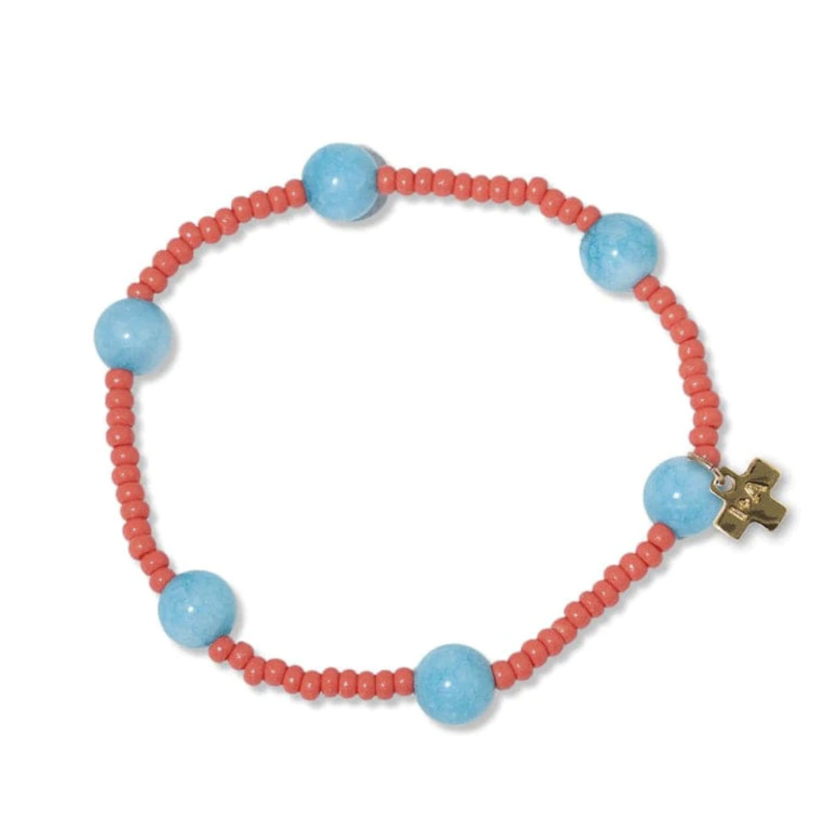 Ink +Alloy Mia Small Seed Bracelet-Coral/Turquoise