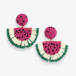 Ink +Alloy Josephine watermelon earrings Hot Pink