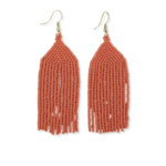 Ink +Alloy Michele Solid Beaded Fringe Earrings-Coral