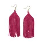 Ink +Alloy Michele Solid Beaded Fringe Earrings Hot Pink