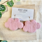 Honey Loom Designs Cloud Felted Earrings Pink