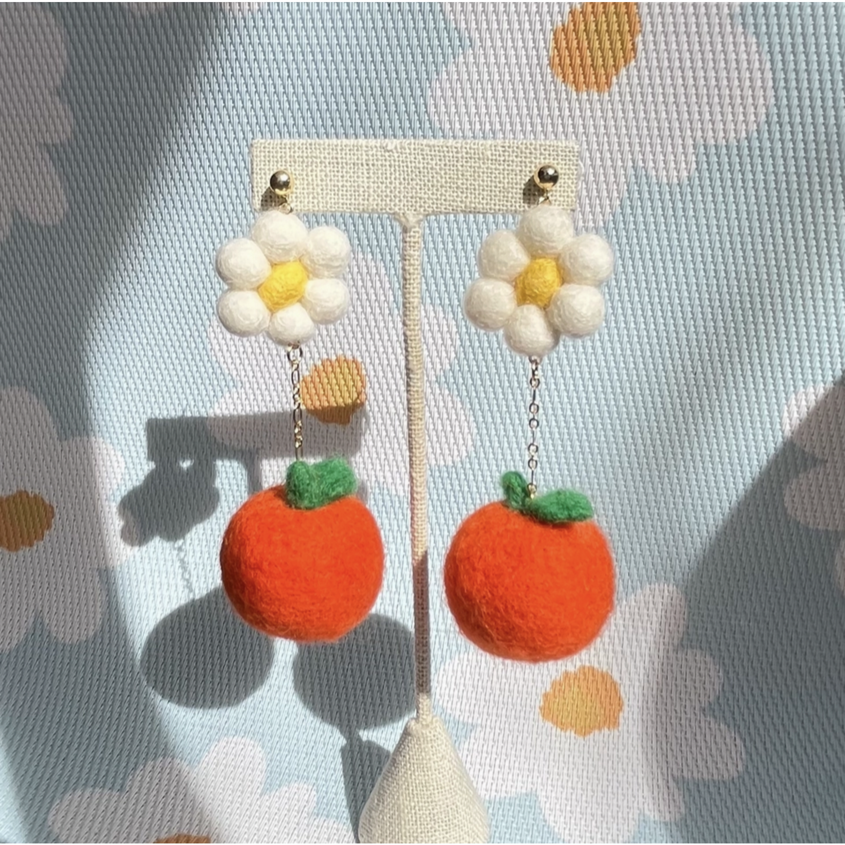 Honey Loom Designs Cutie Orange Earrings