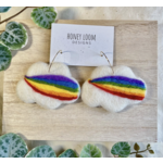 Honey Loom Designs Pride Clouds Felted Earrings