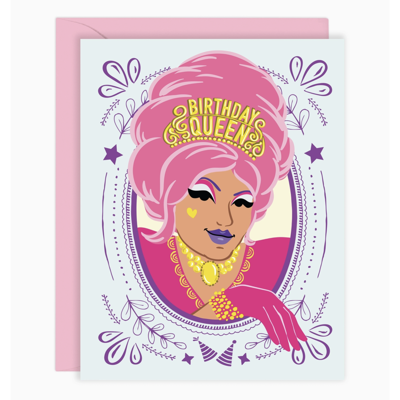 Lucy Loves Paper Birthday Queen Queer Pink Card