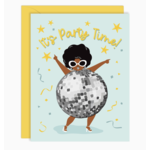 Lucy Loves Paper Disco Ball Girl Party Birthday Card