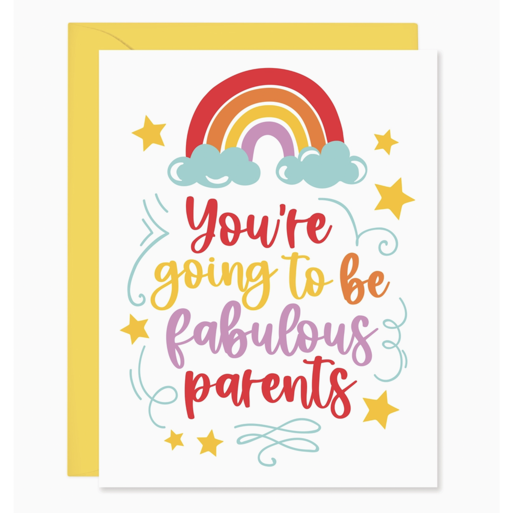 Lucy Loves Paper Fabulous Parents Rainbow New Baby Card