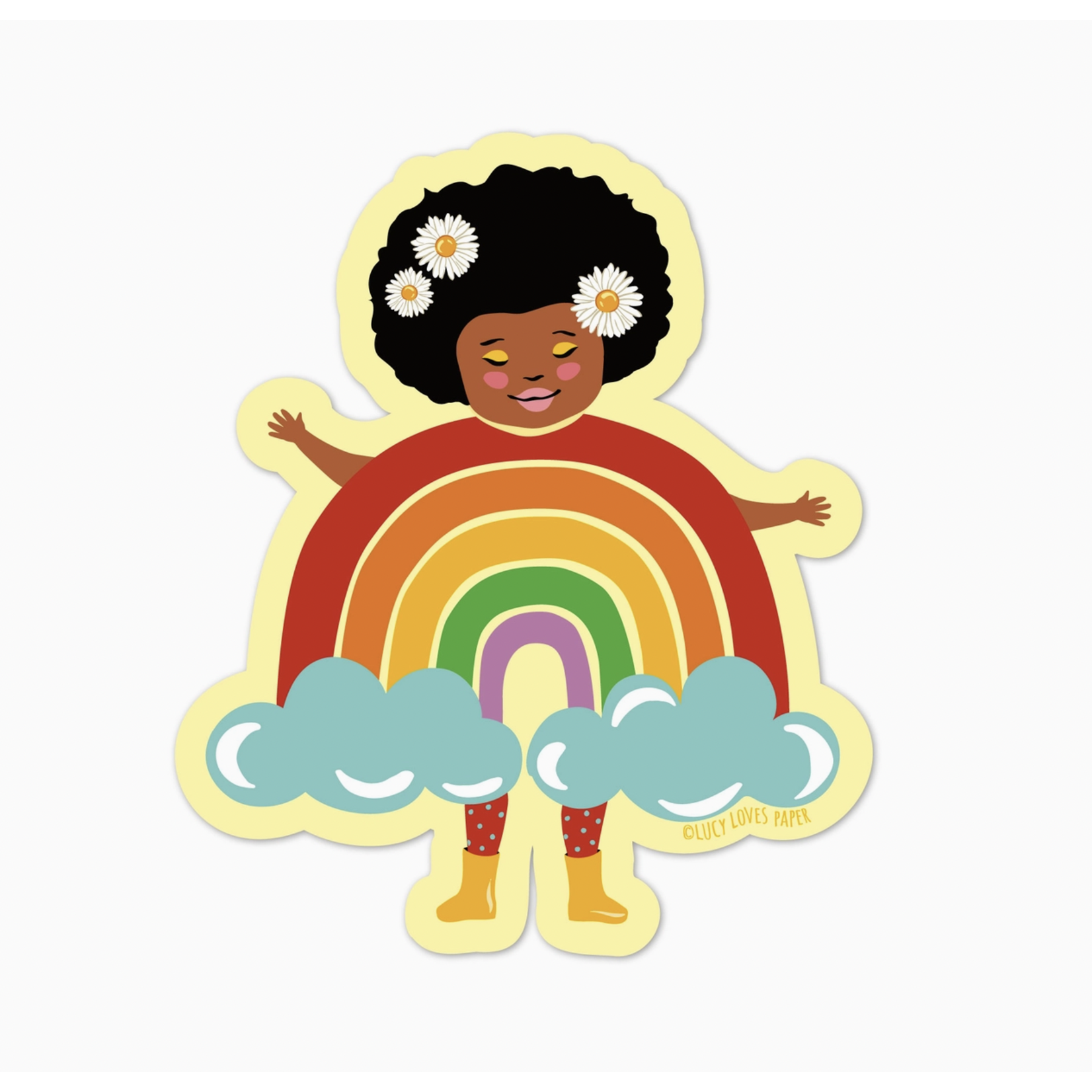 Lucy Loves Paper Rainbow Girl Vinyl Sticker