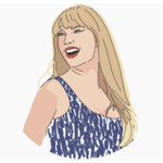 Drawn Goods Taylor Swift Blue Outfit Die Cut Fridge Magnet