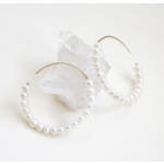 Hooks & Luxe Pearl Hoop Earrings - Large