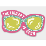 Cards by De The Library is Open Sticker