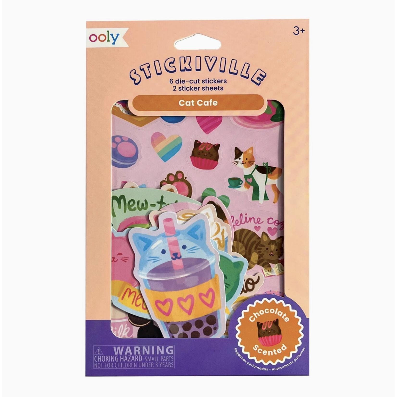 OOLY Stickiville Stickers: Cat Cafe - Scented