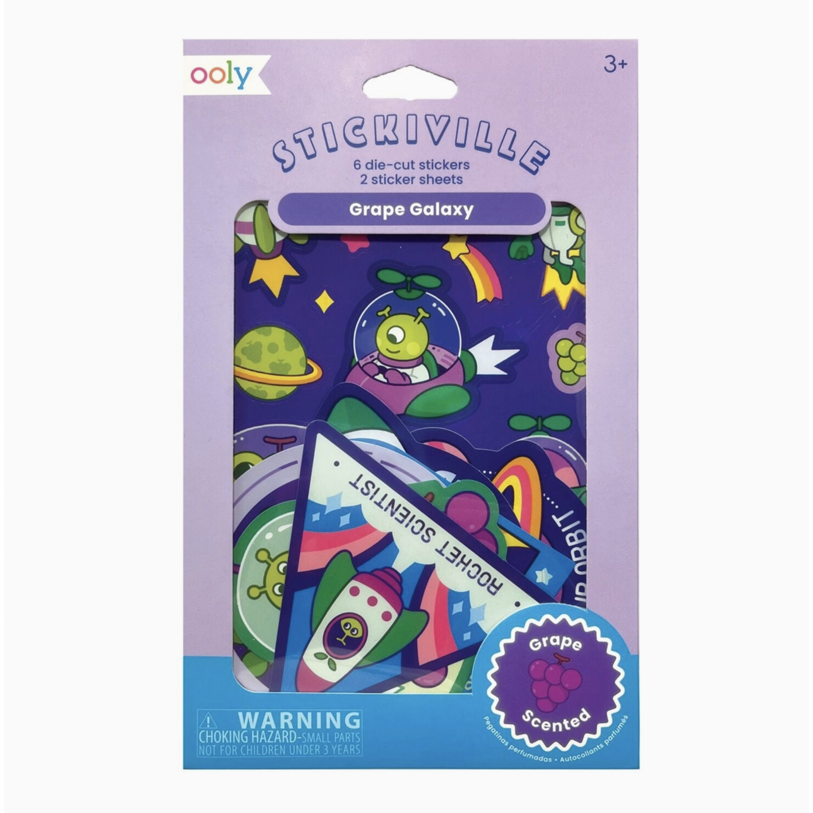 OOLY Stickiville Stickers: Galaxy Grapes - Scented