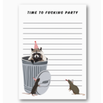 Drawn Goods It's time to party raccoon notepad