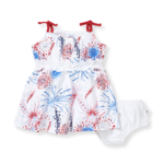 Burt's Bees Fireworks Dress & Diaper Cover Set- Cloud