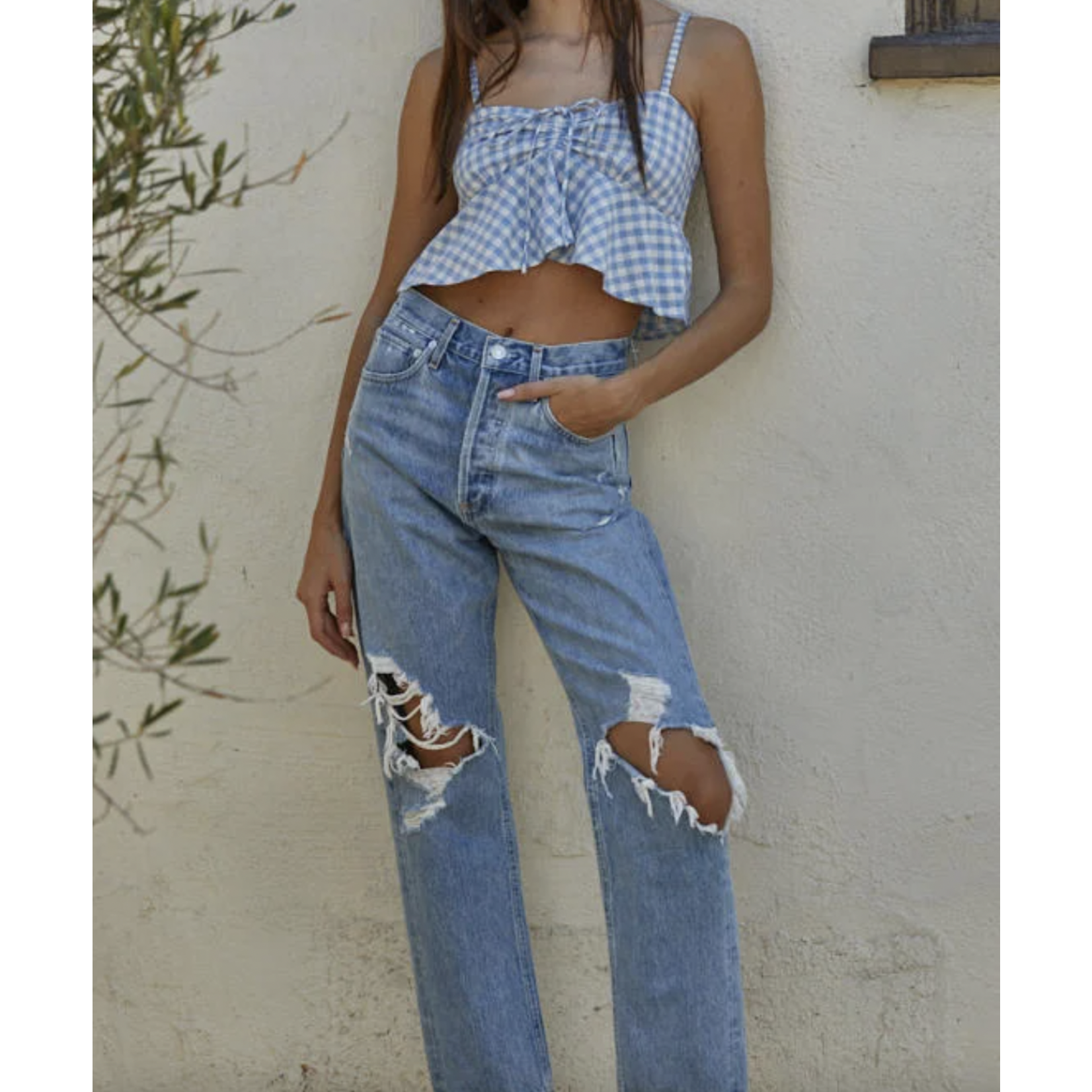 By Together Winslow Crop Top-Blue