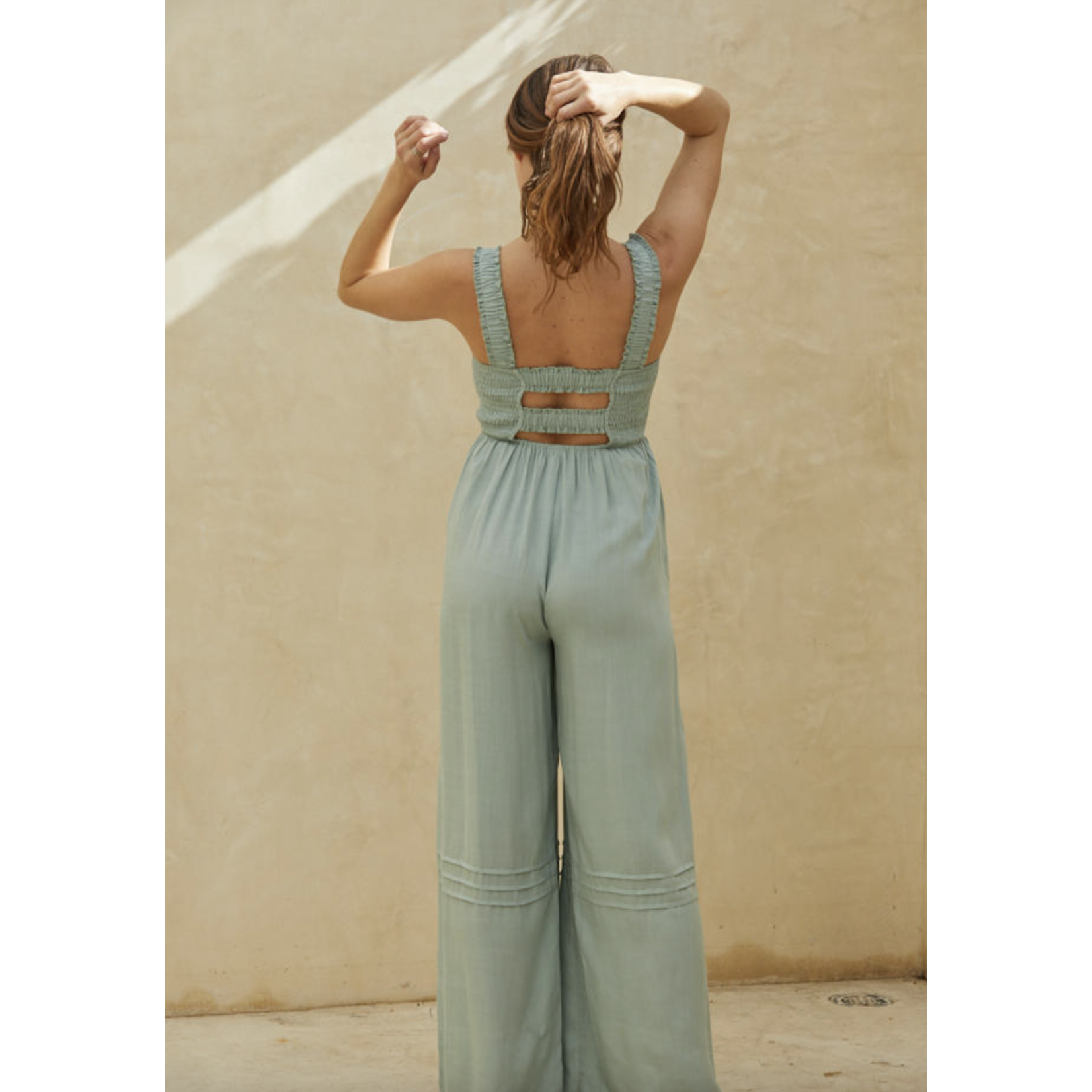 By Together Coast Highway Jumpsuit-Dusty Sage