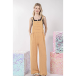 Very J Washed Gauze Casual Comfy Jumpsuit - Cocoa
