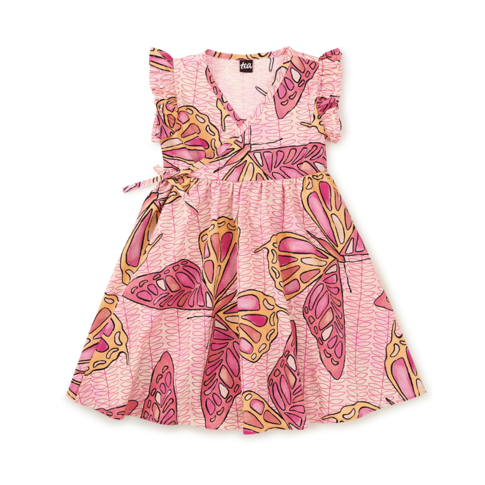 Tea Collection Full Sweep Wrap Dress-Batik Butterfly