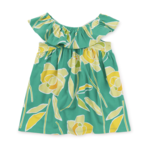 Tea Collection Ruffle Neck Baby Dress-Dos Gardenias
