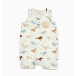 Viverano Organics Whales Henley Baby Short Romper