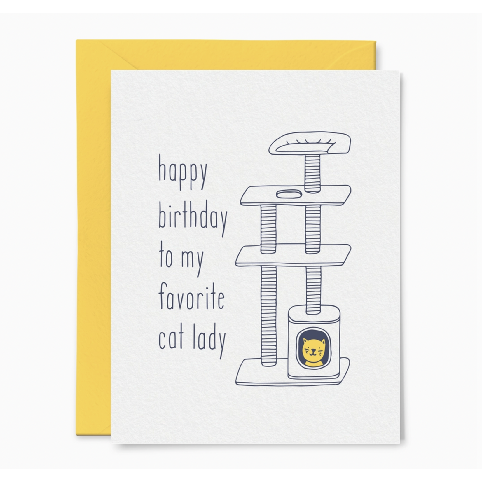 Tiny Hooray Cat Lady Birthday Card