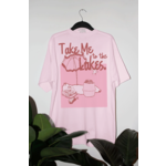 The Clandestine Underground Take Me to The Lakes Oversized Tee-Pink