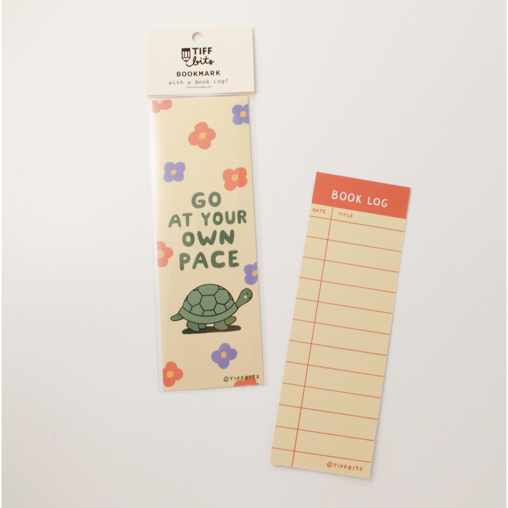 Tiffbits Your Own Pace Turtle Book Log Bookmark
