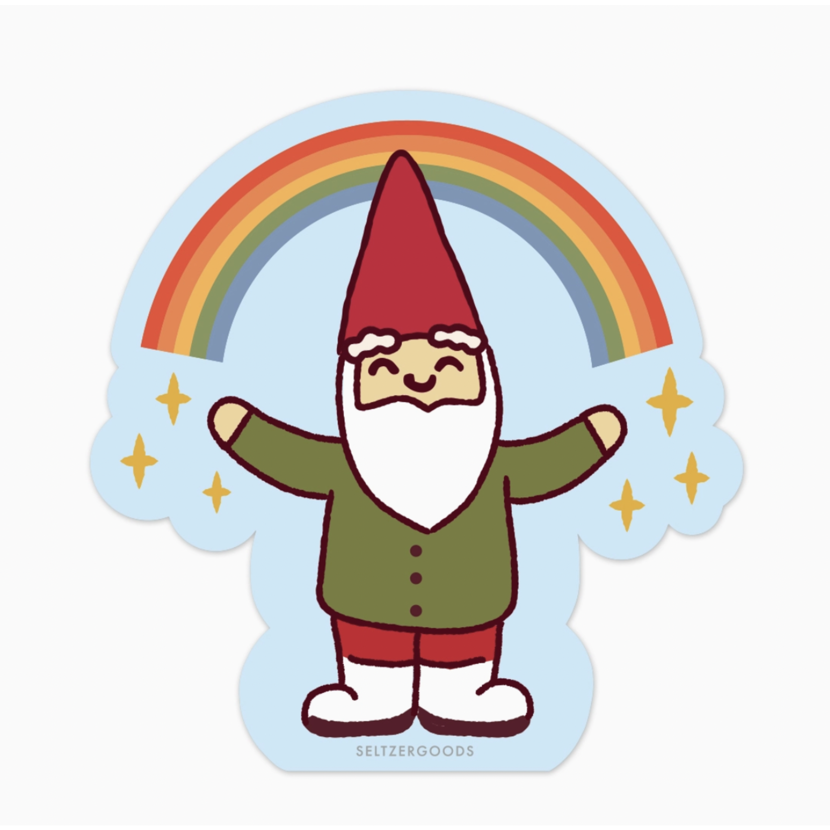 Seltzer Rainbow Gnome Sticker