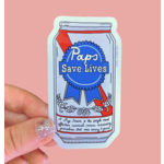 The Peach Fuzz Paps Save Lives Sticker
