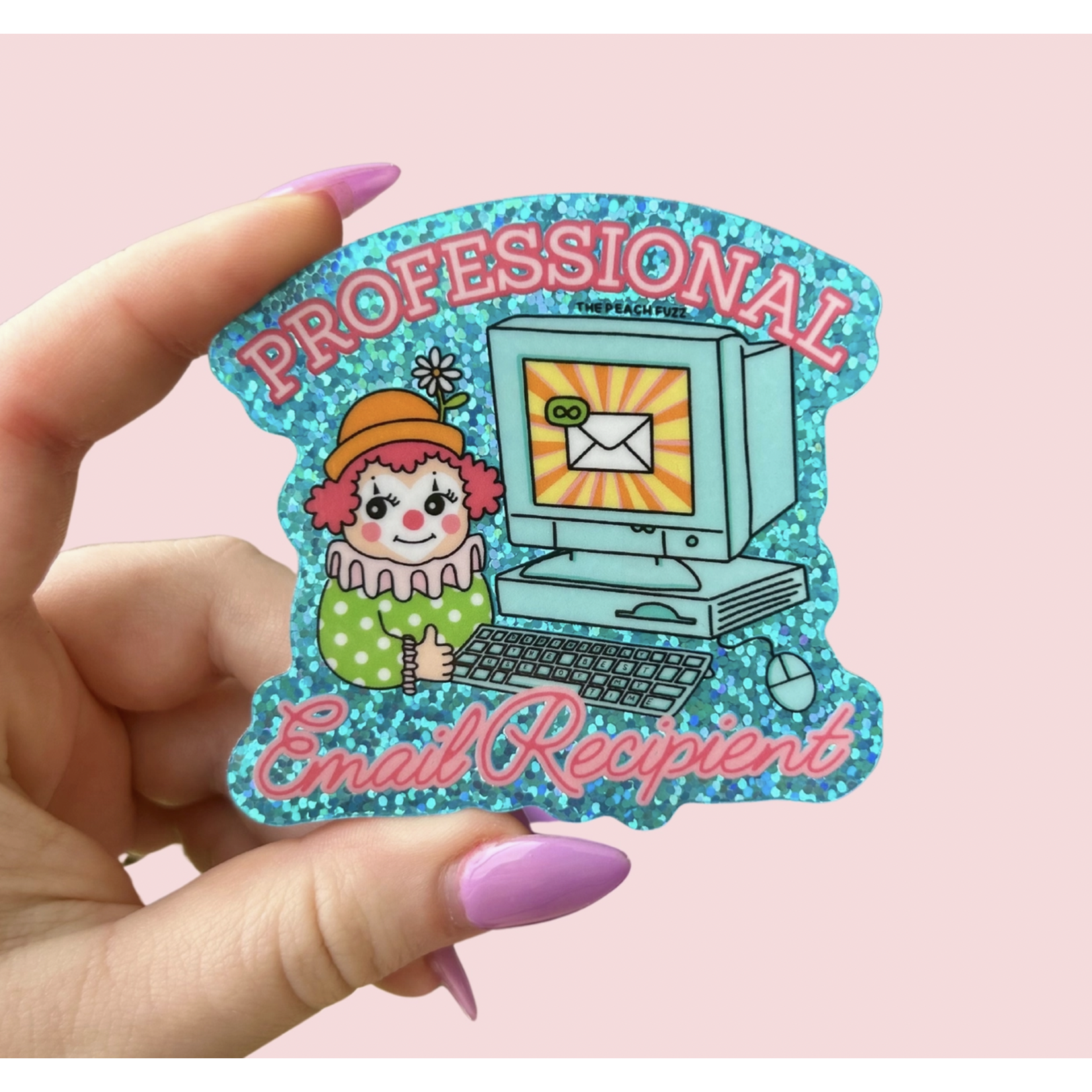 The Peach Fuzz Professional Email Recipient Glitter Sticker