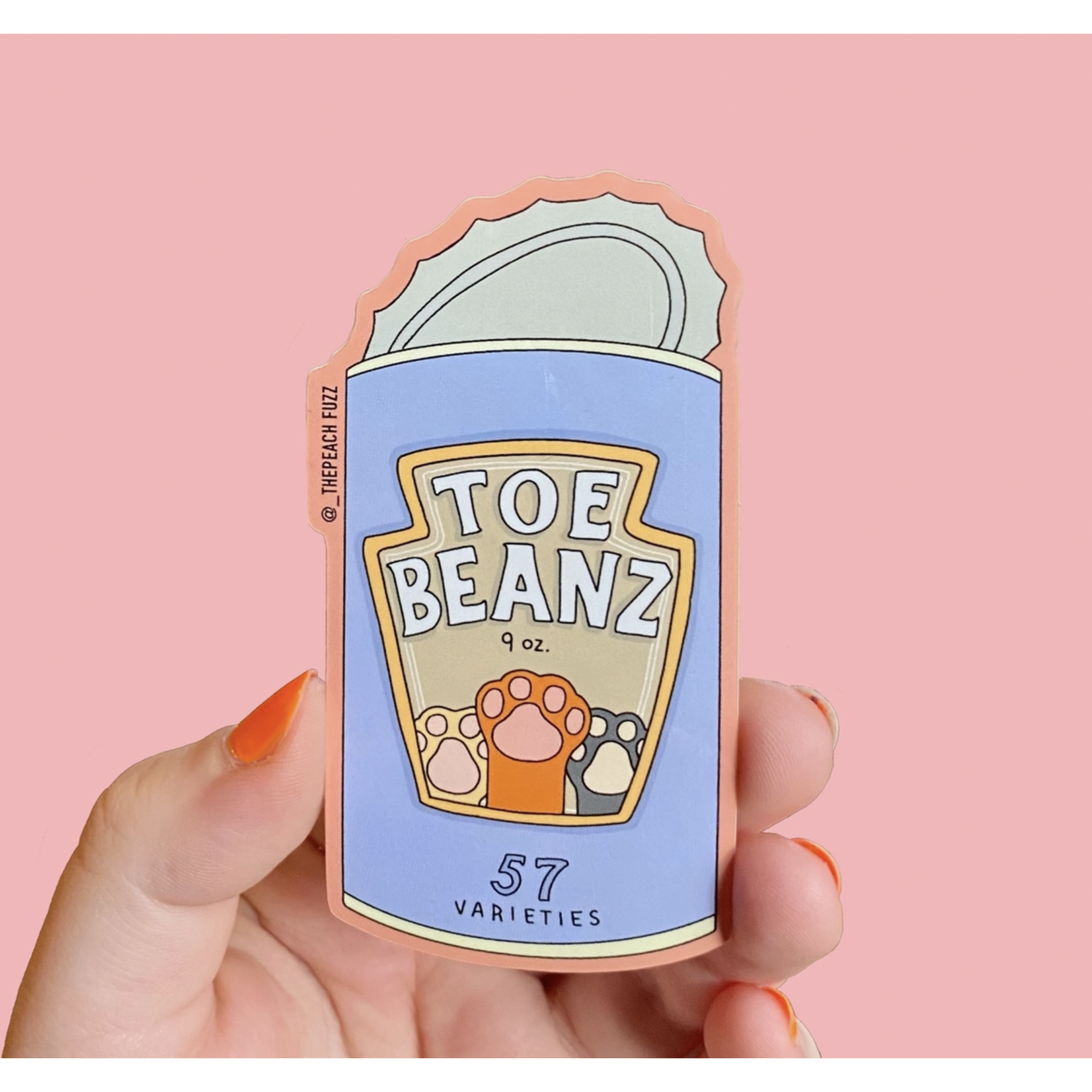 The Peach Fuzz Toe Beans Sticker