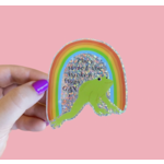 The Peach Fuzz Turn the Frogs Gay Glitter Sticker