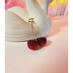 A Shop of Things Gold Stem Cherry Earrings