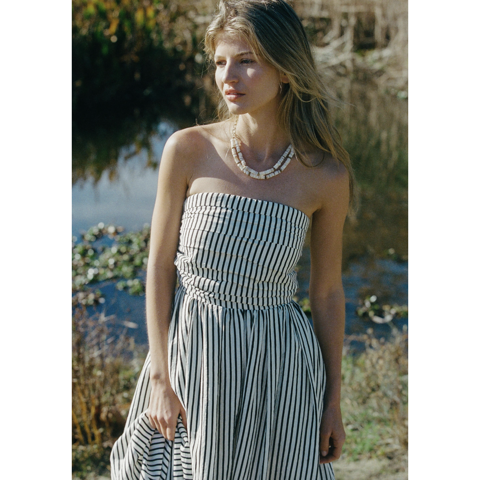 By Together Strapless Stripes Maxi Dress