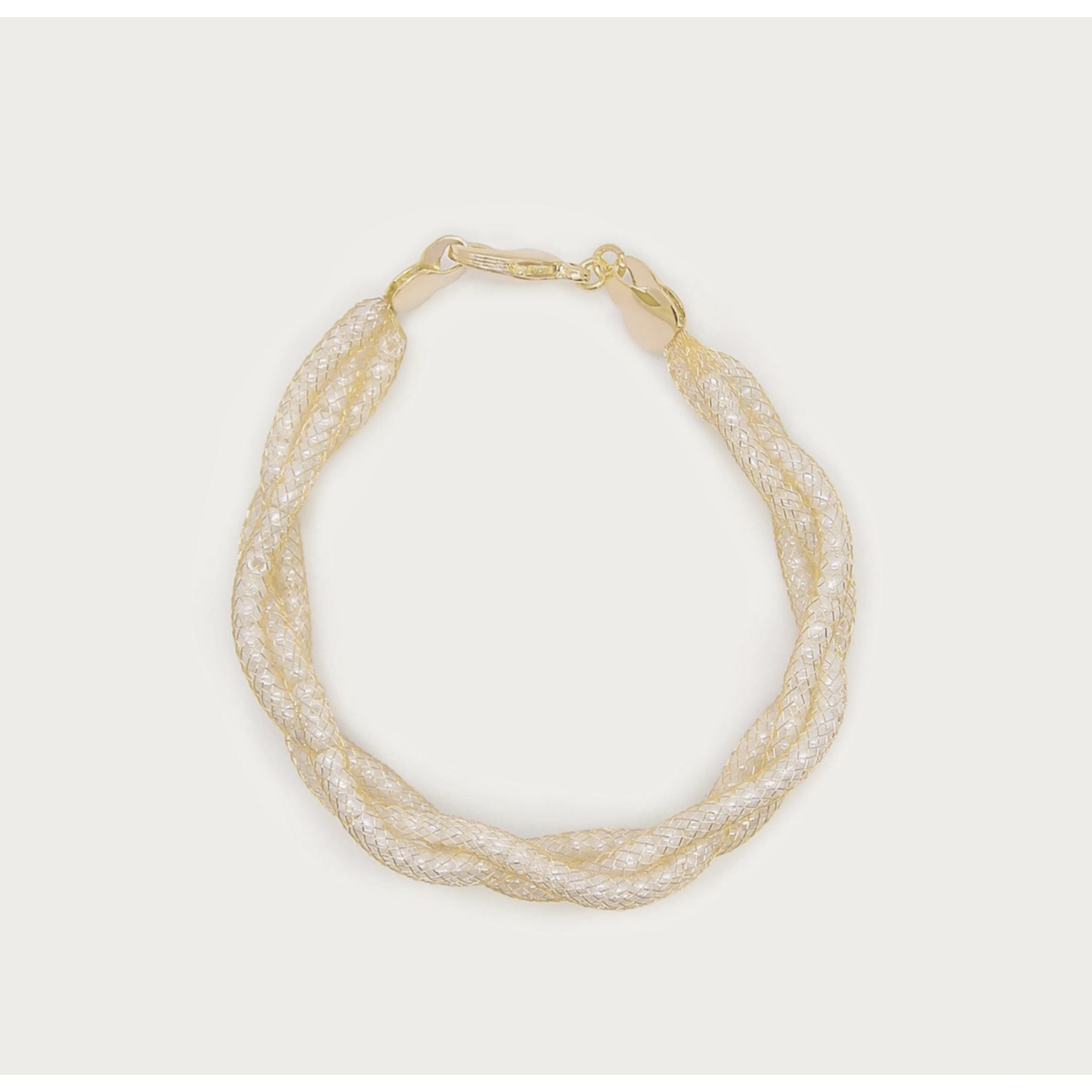 Doty Chou Objects Resin Pearl Gold Filled Mesh Bracelet